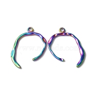 Ion Plating(IP) 304 Stainless Steel Pendants, Rainbow Color, 27x22.5x2mm, Hole: 1.6mm(STAS-C066-22M)