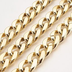 CCB Plastic Twisted Chains Curb Chain, Gold, 24x17x5.5mm(X-CHAC-A001-K01)