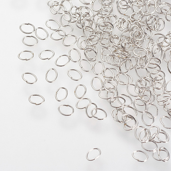 304 Stainless Steel Open Jump Rings, Oval, Stainless Steel Color, 24 Gauge, 3x2.5x0.5mm, about 830pcs/5g