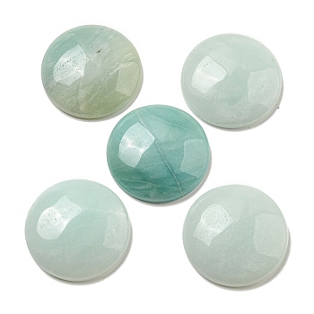 Natural Flower Amazonite Cabochons, Flat Round, 30x7~8.5mm