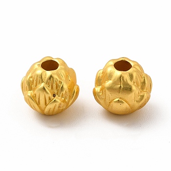 Rack Plating Alloy Beads, Flower, Matte Gold Color, 8.5x9.7x9mm, Hole: 2.5mm