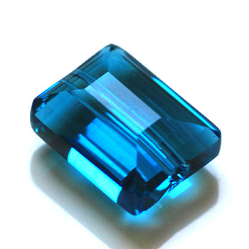 Imitation Austrian Crystal Beads, Grade AAA, Faceted, Rectangle, Dodger Blue, 10x12x5.5mm, Hole: 0.9~1mm