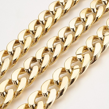 CCB Plastic Twisted Chains Curb Chain, Gold, 24x17x5.5mm