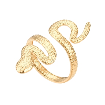 304 Stainless Steel Finger Rings, Snake, Golden, Inner Diameter: 17.9mm.