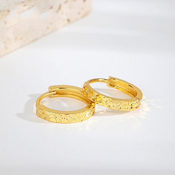 925 Sterling Silver Hoop Earrings, Golden, 12.8x2.1mm