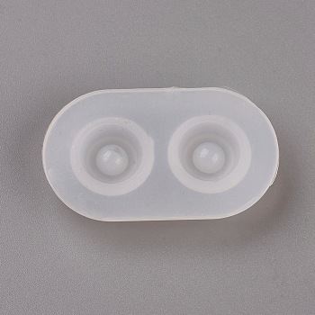 Silicone Molds, Resin Casting Molds, For UV Resin, Epoxy Resin Jewelry Making, Eye, White, 50.5x29.5x8.5mm, Inner Diameter: 16.5mm