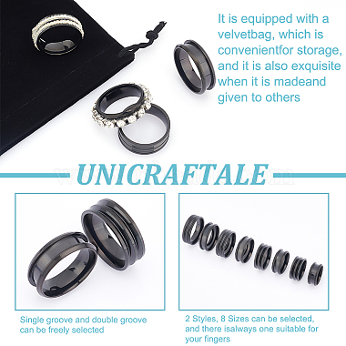 unicraftale 16шт. 16 стиль 201 кольцо на палец из нержавеющей стали с рифлением(STAS-UN0044-16)-5