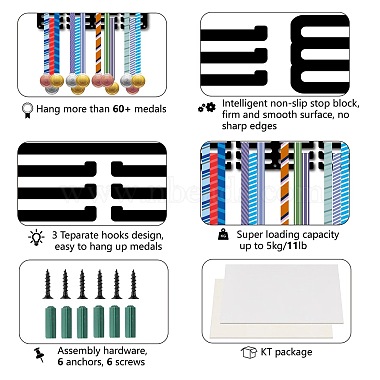 Sport-Thema-Eisen-Medaillen-Aufhänger-Halter-Anzeigen-Wandregal(ODIS-WH0055-048)-3