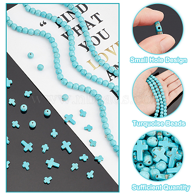 230Pcs 3 Styles Synthetic Turquoise Beads(G-AR0004-82)-4