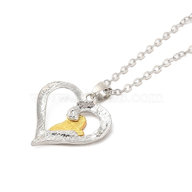 Heart with Word Best Wishes Zinc Alloy Pendant Necklaces for Christmas(NJEW-M203-02A-GP)-2