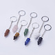 Natural/Synthetic Mixed Stone Pointed Keychain(KEYC-E023-06)-1