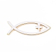 (vente de clôture défectueuse: rayé) poisson jésus 3d imperméable avec des autocollants auto-adhésifs en plastique abs croisés(AJEW-XCP0002-04)-2