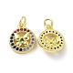 Brass Micro Pave Colorful Cubic Zirconia Charms(KK-E068-VF098)-1