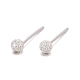 Textured 925 Sterling Silver Ball Stud Earrings(EJEW-L202-004C)-1