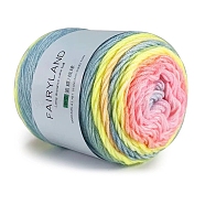100g Cotton Yarn, Dyeing Fancy Blend Yarn, Crocheting Cake Yarn, Rainbow Yarn for Sweater, Coat, Scarf and Hat, Yellow, 3mm(PW-WG18582-06)