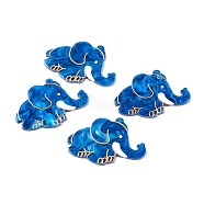 Embossed Graffiti Acrylic Pendants, for Earring Making, Elephant, Blue, 34x47x4mm, Hole: 2mm(MACR-C011-04)