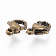 304 Stainless Steel Lobster Claw Clasps, Antique Bronze, 12x7.5x3.5mm, Hole: 1.5mm(STAS-E145-05B-AG)