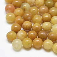 Natural Topaz Jade Beads, Half Drilled, Round, 8mm, Half Hole: 1.2mm(X-G-T122-25A-11)
