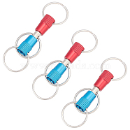 Alloy Keychains, with Iron Key Rings, Column, Platinum, 8.5x1.1cm(AJEW-WH0258-134)
