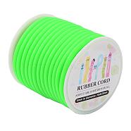 Synthetic Rubber Cord, Hollow, Wrapped Around White Plastic Spool, Lime Green, 5mm, Hole: 3mm, about 10.94yards/roll(10m/roll)(RCOR-JP0001-5mm-02)