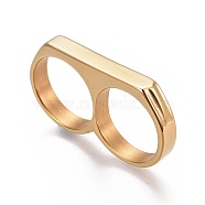 304 Stainless Steel Finger Rings, Double Rings, Golden, Size 8, 18mm(RJEW-O032-13G-18mm)