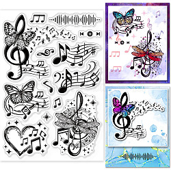 Custom PVC Plastic Clear Stamps, for DIY Scrapbooking, Photo Album Decorative, Cards Making, Musical Note, 160x110x3mm(DIY-WH0448-0481)