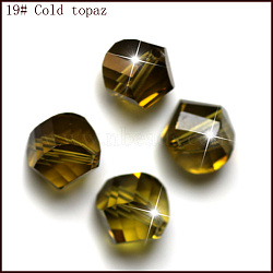 Imitation Austrian Crystal Beads, Grade AAA, Faceted, Polygon, Olive, 6mm, Hole: 0.7~0.9mm(SWAR-F085-6mm-19)
