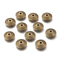 Tibetan Silver Spacer Beads, Lead Free, Nickel Free and Cadmium Free, Bicone, Antique Bronze Color, 12mm in diameter, 4.5mm thick, hole: 2mm(MLFH10251Y-NF)