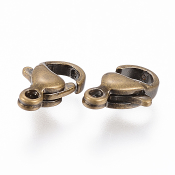 304 Stainless Steel Lobster Claw Clasps, Antique Bronze, 12x7.5x3.5mm, Hole: 1.5mm