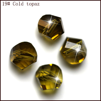 Imitation Austrian Crystal Beads, Grade AAA, Faceted, Polygon, Olive, 6mm, Hole: 0.7~0.9mm