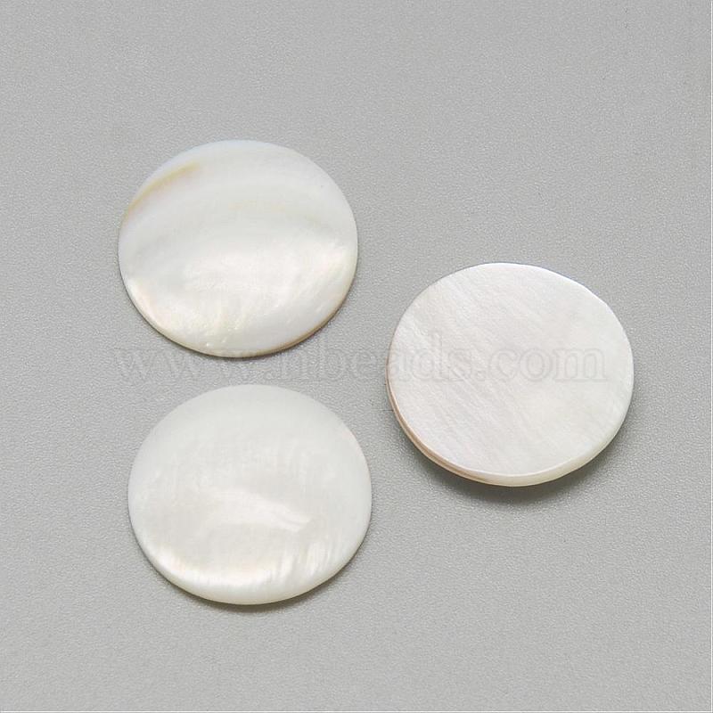 2 shell shell cabochons half pearly yellow 18-22x16-19mm