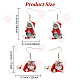 anattasoul 2 paires 2 style chapeau de Noël avec boucles d'oreilles pendantes en acrylique chat(EJEW-AN0002-37)-2