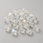 Plating Acrylic Beads, Facetcd, Nuggets, Clear, 15.5x16x15.8mm, Hole: 2.5mm(OACR-WH20006-01B)