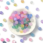 Transparent Frosted Glass Beads, Round, Mixed Color, 8mm(FGLA-YW0001-02B)