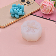 DIY Silicone Candle Molds, for Scented Candle Making, Succulent Plant, White, 5.8x3cm(CAND-PW0013-27B)