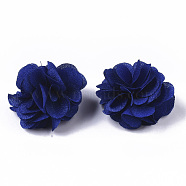 Polyester Fabric Flowers, for DIY Headbands Flower Accessories Wedding Hair Accessories for Girls Women, Medium Blue, 34mm(FIND-R076-02D)