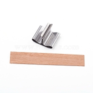 Wood Candle Wicks, with Iron Stand, for Candle Making and Candle DIY Craft, BurlyWood, 50.5x9x0.5mm(DIY-WH0157-97I)