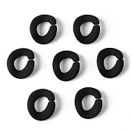 Rubberized Style Acrylic Linking Rings, Quick Link Connectors, For Curb Chains Making, Oval, Black, 19x16x3mm, Inner Diameter: 10x7mm(OACR-N011-008C)