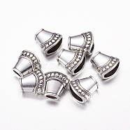 Antique Silver Tone Alloy Tibetan Silver Necklace End Tip Bead Caps, Lead Free & Cadmium Free, 15.5x16x9mm, Hole: 4mm(X-LF1282Y)