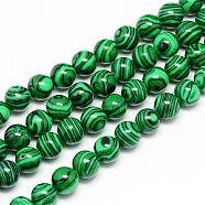 Synthetic Malachite Beads Strands, Round, 6mm, Hole: 1mm, about 67pcs/strand, 14.96 inch(G-T053-6mm-05)