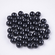 Opaque Plastic Beads, Round, Black, 6x5.5mm, Hole: 1.8mm, about 4790pcs/500g(KY-T005-6mm-616)