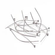 304 Stainless Steel Ball Head Pins, Stainless Steel Color, 40x0.6mm, 22 Gauge, Head: 1.8mm(S-STAS-O105-04-0.6x40)