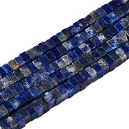 Natural Lapis Lazuli Beads Strands, Square, 2.5x2.5x1.5mm, Hole: 0.8mm, about 225~245pcs/strand, 14.92~15.39 inch(37.9~39.1cm)(G-N342-70)