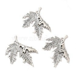 Tibetan Style Alloy Big Pendants, Leaf Charm, Antique Silver, 54.5x46x4mm, Hole: 2.5mm, about 64pcs/500g(TIBE-B001-66AS)