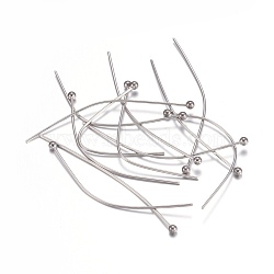 Non-Tarnish 304 Stainless Steel Ball Head Pins, Stainless Steel Color, 40x0.6mm, 22 Gauge, Head: 1.8mm(S-STAS-O105-04-0.6x40)