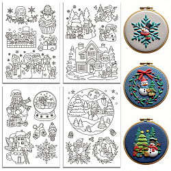 4 Sheets 11.6x8.2 Inch Stick and Stitch Embroidery Patterns, Non-woven Fabrics Water Soluble Embroidery Stabilizers, Snowman, 297x210mmm(DIY-WH0455-237)
