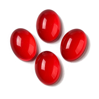 Glass Cabochons, Imitation Gemstone, Oval, Red, 18x13x6.5mm
