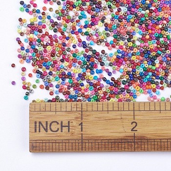 13/0 Grade A Baking Paint Glass Seed Beads, Round, Mixed Color, 2~2.3x1.5mm, Hole: 0.7~1mm, about 5380pcs/50g
