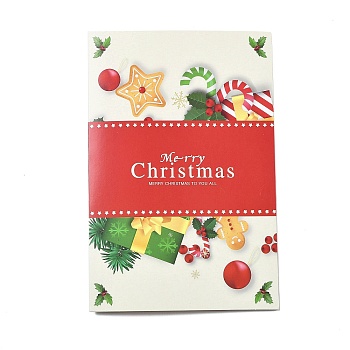 Paper Greeting Cards, Tent Card, Christmas Theme, Rectangle, Word, 150x100x1mm