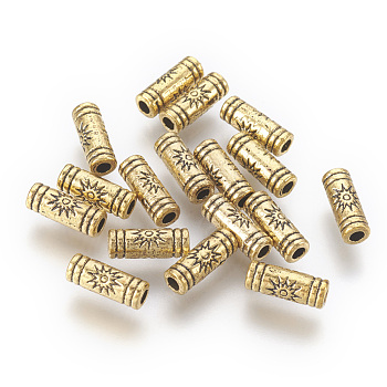 Tibetan Style Beads, Zinc Alloy Beads, Lead Free & Nickel Free & Cadmium Free, Antique Golden, 9.5x3.5mm, Hole: 1.5mm.